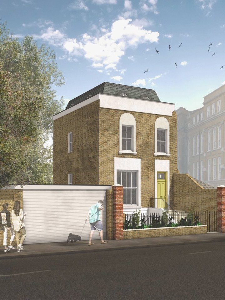 Architect's visualisation of the restored townhouse